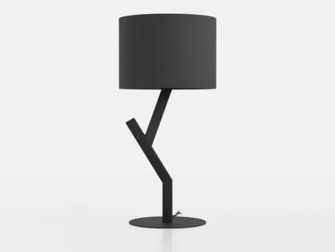 Candeeiro de Mesa com Base em Metal e Abajur Têxtil Preto BALNARIO EGLO 39888