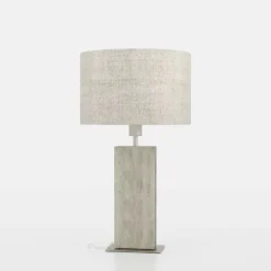 Candeeiro de Mesa com Base em Travertino e Abat-jour em Linho BELESAR EGLO 390408