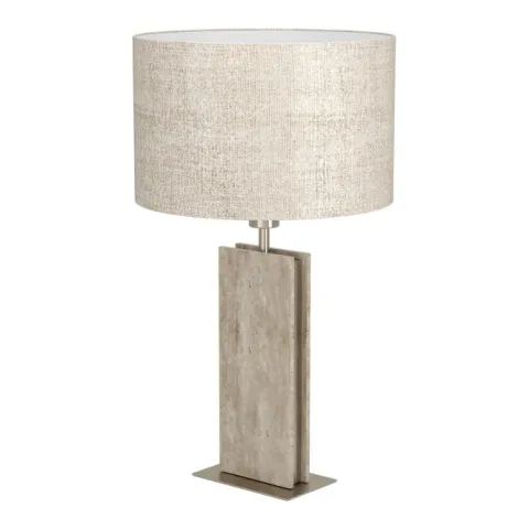 Candeeiro de Mesa com Base em Travertino e Abat-jour em Linho BELESAR EGLO 390408