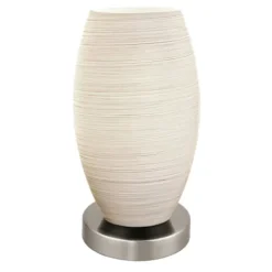 Candeeiro de Mesa com Base Níquel Fosco e Abajur Branco BATISTA 3 EGLO 97589