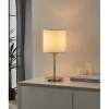 Candeeiro de Mesa com Base Níquel Mate e Abajur Têxtil Branco PASTERI EGLO 31594