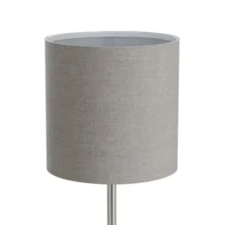 Candeeiro de Mesa com Base Níquel Mate e Abajur Cinza PASTERI EGLO 31596