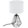 Candeeiro de Mesa com Base Preta e Abajur Branco CARLTON 2 EGLO 95789