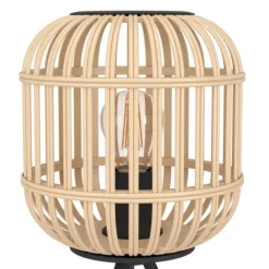 Candeeiro de Mesa com Base Tripé e Abajur de Bambu Natural BORDESLEY EGLO 43218