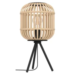 Candeeiro de Mesa com Base Tripé e Abajur de Bambu Natural BORDESLEY EGLO 43218