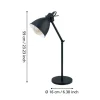 Candeeiro de Mesa com Braço Ajustável Preto e Branco PRIDDY EGLO 49469