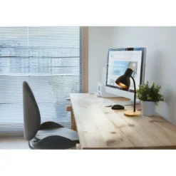 Candeeiro de mesa com braço flexível em metal e madeira VERADAL EGLO 98831