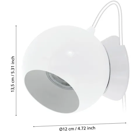Candeeiro de Mesa com Cabeça Esférica e Base Magnética PETTO 1 EGLO 94513