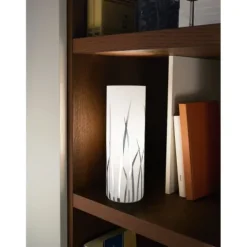 Candeeiro de Mesa com Cilindro de Vidro Branco e Metal Cromado RIVATO EGLO 92743