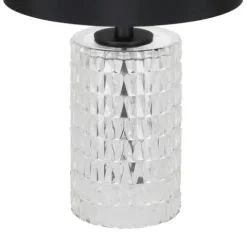 Candeeiro de Mesa com Cilindro de Vidro e Abajur Preto SAPUARA EGLO 39979