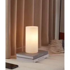 Candeeiro de Mesa com Cilindro de Vidro Opalino Branco GEO EGLO 81827