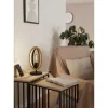 Candeeiro de Mesa com Elemento Oval em Madeira e Metal Preto BASILDON EGLO 43464