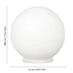Candeeiro de Mesa com Esfera de Vidro Opalino Branco RONDO EGLO 85264