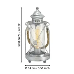 Candeeiro de Mesa com Estrutura em Aço e Vidro BRADFORD EGLO 49284