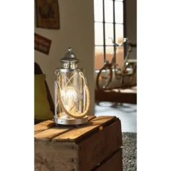 Candeeiro de Mesa com Estrutura em Aço e Vidro BRADFORD EGLO 49284