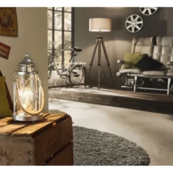 Candeeiro de Mesa com Estrutura em Aço e Vidro BRADFORD EGLO 49284
