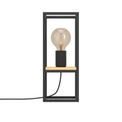 Candeeiro de Mesa com Estrutura em Metal Preto e Madeira LIBERTAD EGLO 99797