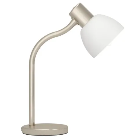 Candeeiro de Mesa com Pé em Níquel Mate e Vidro Branco MACERE EGLO 901061