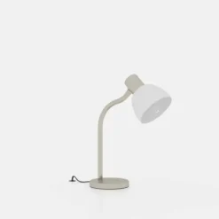 Candeeiro de Mesa com Pé em Níquel Mate e Vidro Branco MACERE EGLO 901061