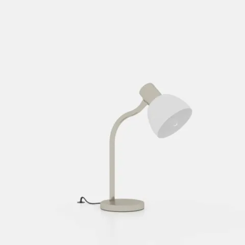 Candeeiro de Mesa com Pé em Níquel Mate e Vidro Branco MACERE EGLO 901061