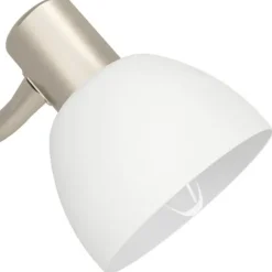 Candeeiro de Mesa com Pé em Níquel Mate e Vidro Branco MACERE EGLO 901061