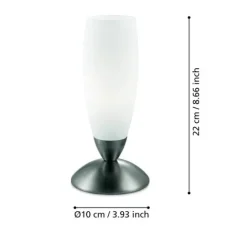 Candeeiro de mesa com vidro acetinado branco SLIM EGLO 82305