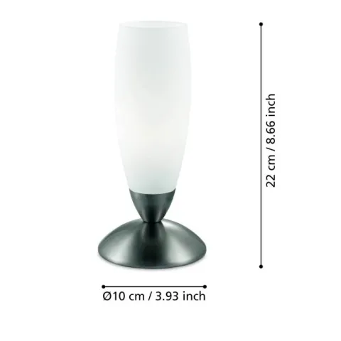 Candeeiro de mesa com vidro acetinado branco SLIM EGLO 82305
