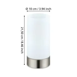 Candeeiro de Mesa com Vidro Branco Satinado DAMASCO 1 EGLO 95775