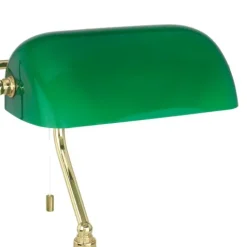 Candeeiro de Mesa em Aço Latão e Vidro Verde BANKER EGLO 90967