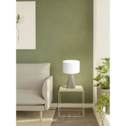 Candeeiro de Mesa em Cerâmica e Tecido Branco TOLLERIC EGLO 390365