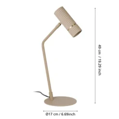 Candeeiro de Mesa GU10 e Detalhes em Latão Escovado CAMINIA EGLO 901154