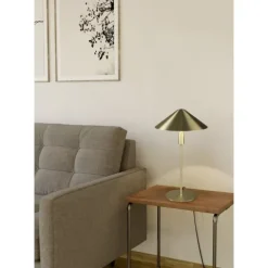 Candeeiro de Mesa LED com Abajur Cónico Latão Escovado PARAGUAY EGLO 390274