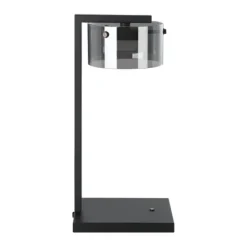 Candeeiro de Mesa LED com Base de Metal Preto e Vidro Fumado COPILLOS EGLO 39877