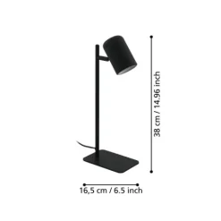 Candeeiro de Mesa LED com Cabeça Ajustável Preto e Branco CEPPINO EGLO 98855
