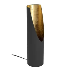 Candeeiro de Mesa LED com Corpo em Aço Preto e Folha de Ouro PREBONE EGLO 390266