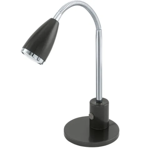 Candeeiro de Mesa LED com Pescoço Ajustável em Aço Preto e Cromado FOX EGLO 92873