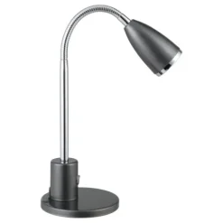 Candeeiro de Mesa LED com Pescoço Ajustável em Aço Preto e Cromado FOX EGLO 92873