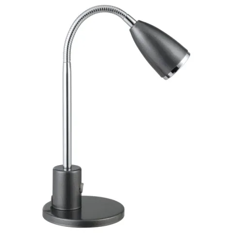 Candeeiro de Mesa LED com Pescoço Ajustável em Aço Preto e Cromado FOX EGLO 92873