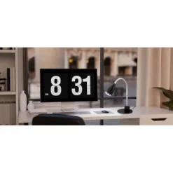Candeeiro de Mesa LED com Pescoço Ajustável em Aço Preto e Cromado FOX EGLO 92873