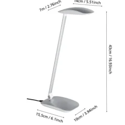 Candeeiro de Mesa LED com USB e Luz Regulável CAJERO EGLO 95694