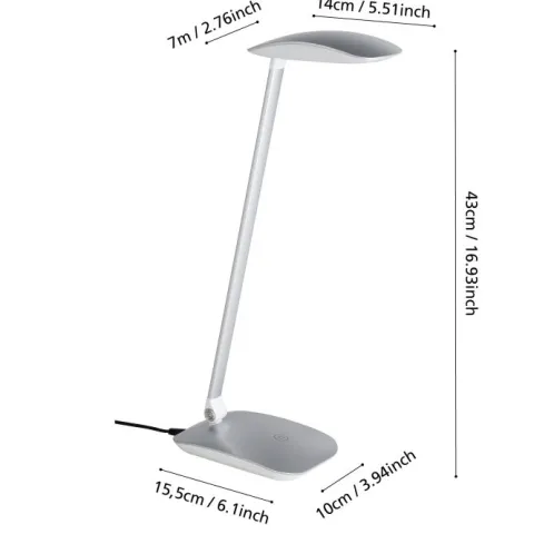 Candeeiro de Mesa LED com USB e Luz Regulável CAJERO EGLO 95694