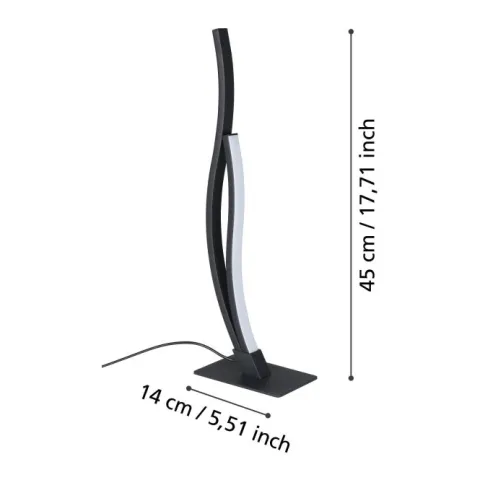 Candeeiro de mesa LED preto e branco GRISOLIA EGLO 901208