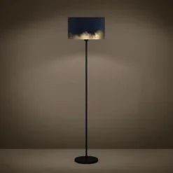 Candeeiro de Pé CASUARITA EGLO - Veludo Azul Escuro com Detalhes Dourados 39976
