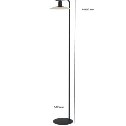 Candeeiro de pé com base alta em metal preto e cabeça em madeira natural MAYAZES EGLO 39914
