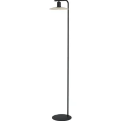 Candeeiro de pé com base alta em metal preto e cabeça em madeira natural MAYAZES EGLO 39914