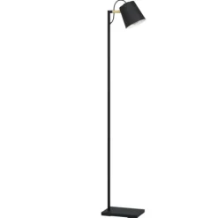 Candeeiro de pé com base em metal preto e abajur creme LACEY EGLO 43614