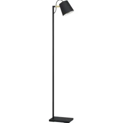 Candeeiro de pé com base em metal preto e abajur creme LACEY EGLO 43614