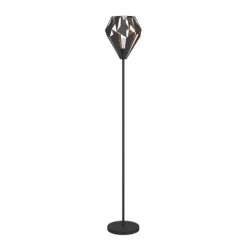 Candeeiro de pé com base linear e abajur de metal preto CARLTON 1 EGLO 49994