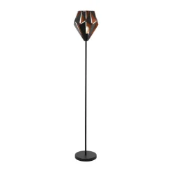 Candeeiro de pé com base linear e abajur de metal preto CARLTON 1 EGLO 49994