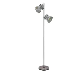 Candeeiro de pé com base metal preto e painel madeira BARNSTAPLE EGLO 49722